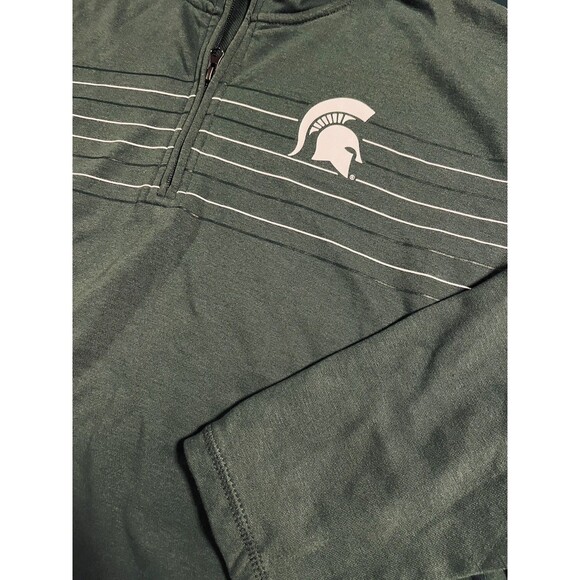 Michigan State University Spartans Quarter Zip Pullover Shirt Men’s 2XL Stripe - Picture 1 of 7